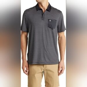 Penguin Navy and White Striped Jersey Polo Men's Size XL NWT